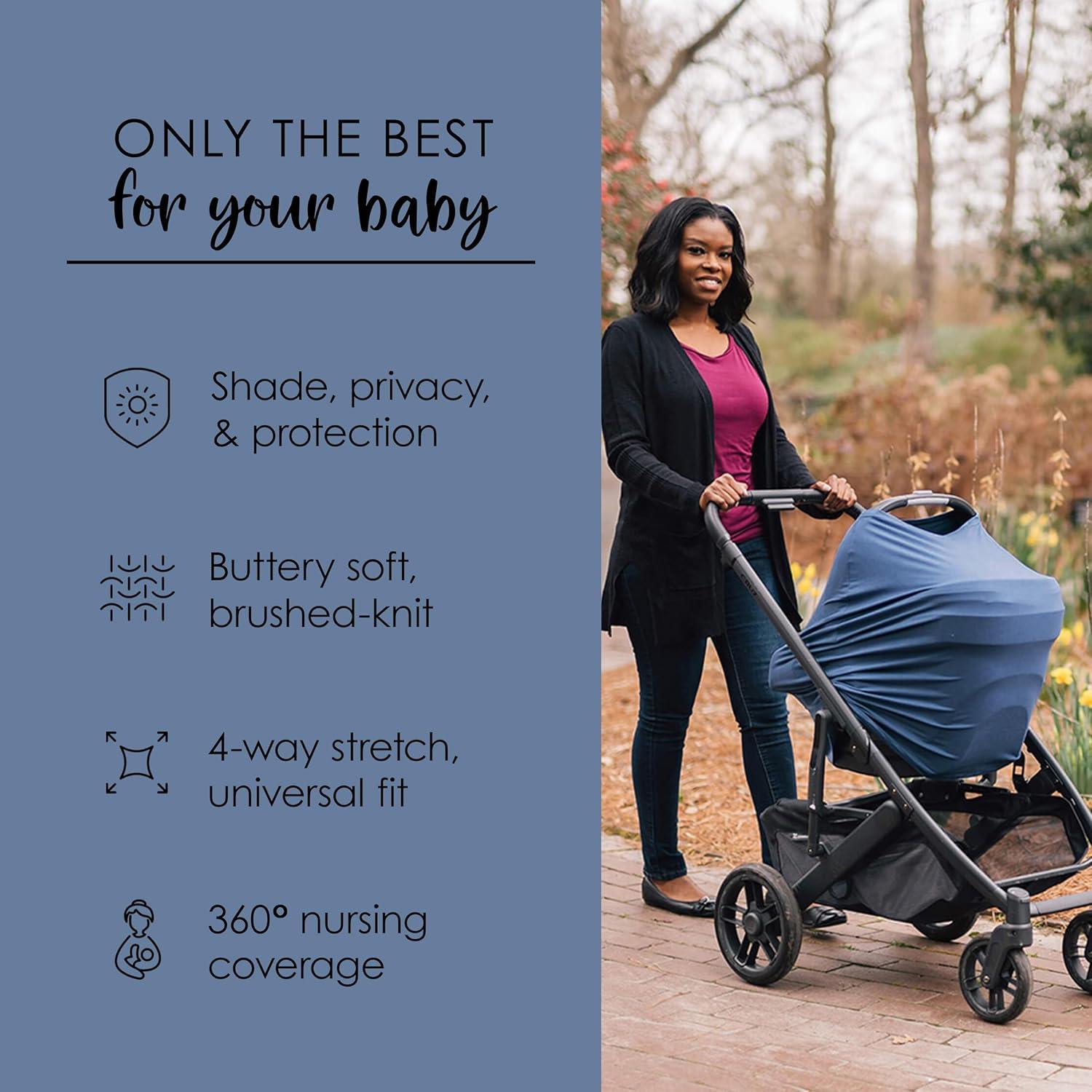 Cubierta Luxe 5-en-1 Milk Snob Azul Océano - Lactancia y Silla de Auto