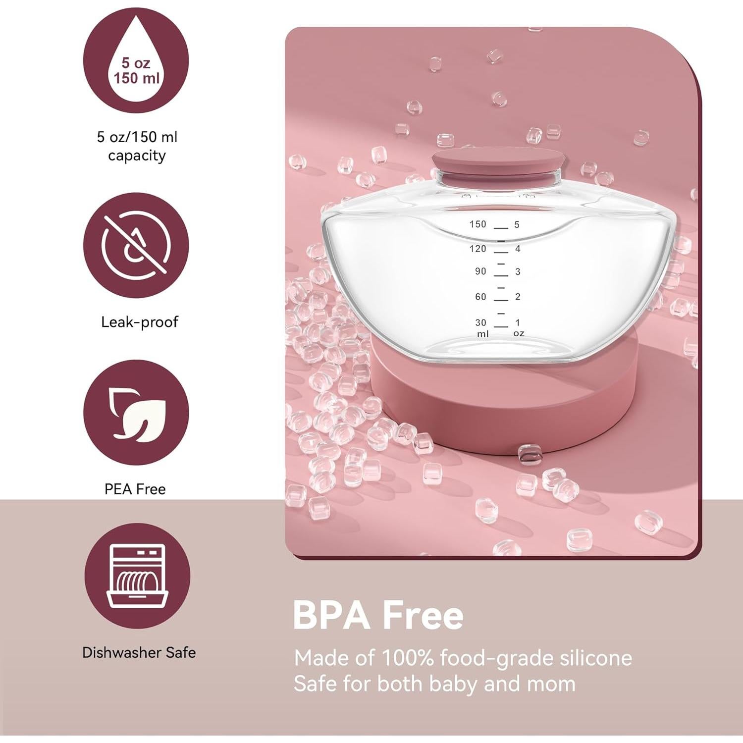 Paquete de 2 Botellas de Almacenamiento TOVVILD para Leche Materna 150ml