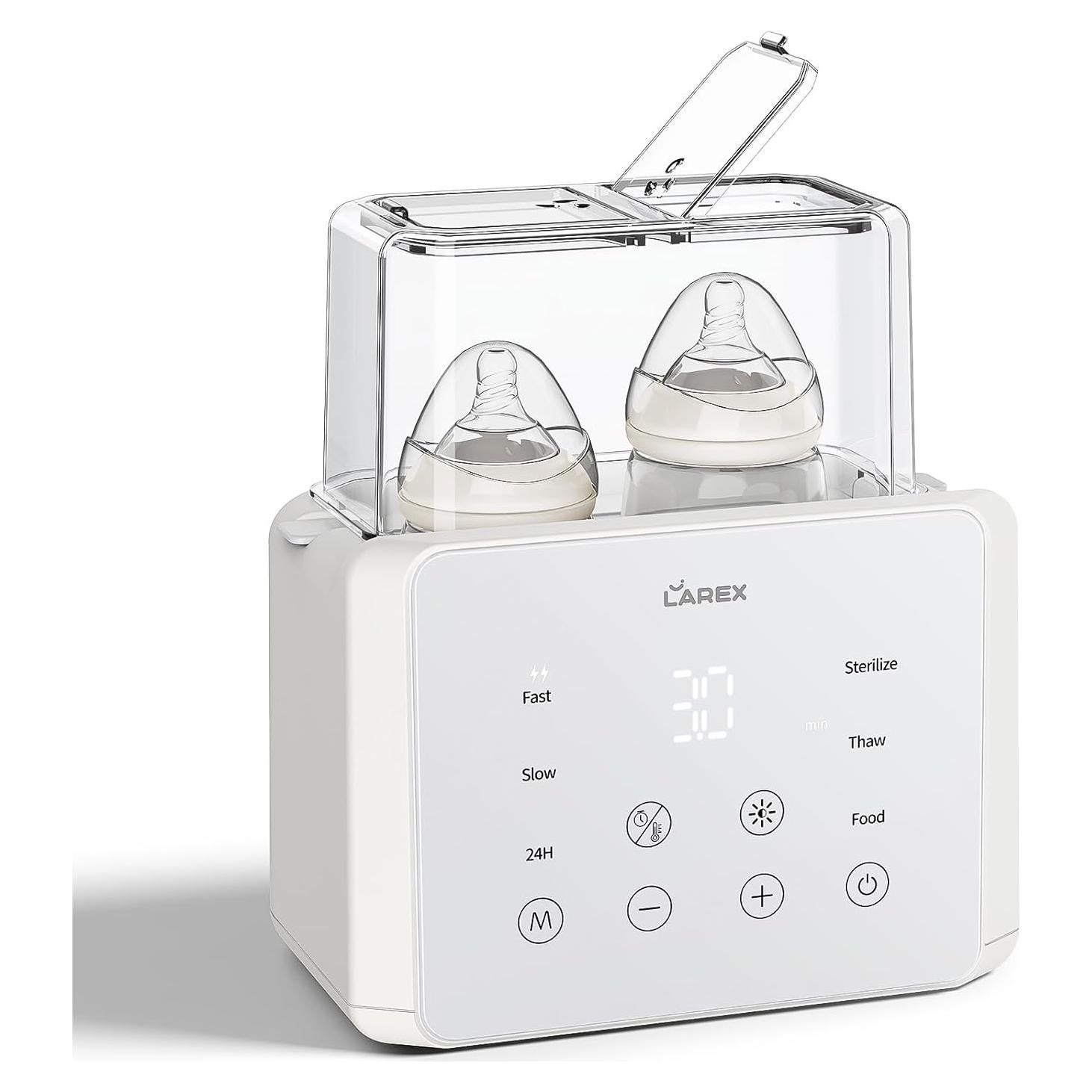 Calentador de Botellas Doble LAREX W4, 11 en 1, Blanco
