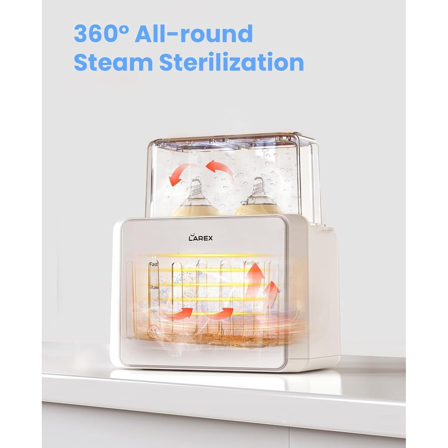 Calentador de Botellas Doble LAREX W4, 11 en 1, Blanco