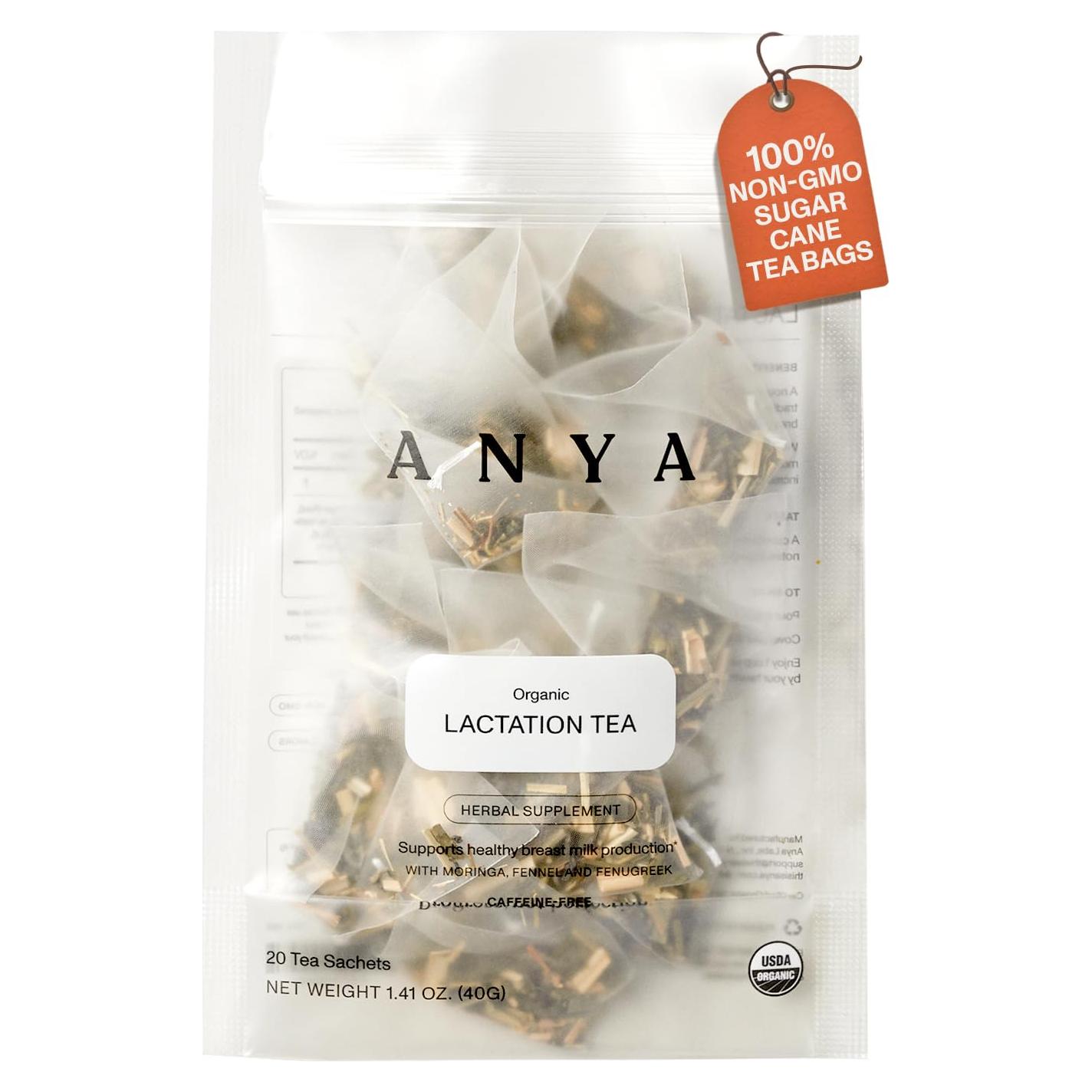 Té de Lactancia HERBAL ANYA, 20 Bolsas - Jengibre y Moringa
