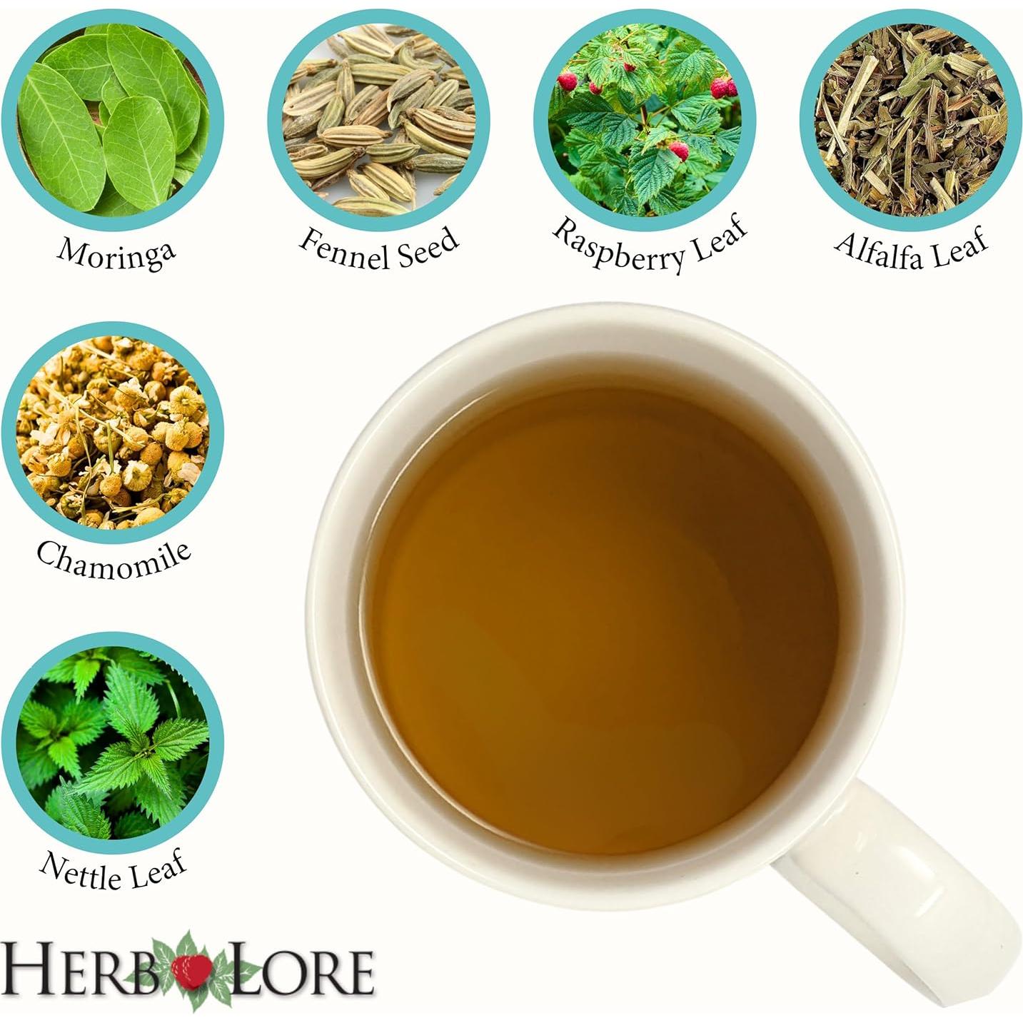 Té de Lactancia Orgánico Herb Lore - 58 Porciones - Sin Cafeína