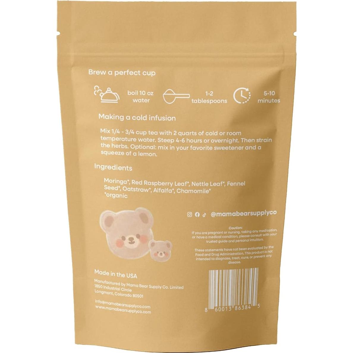 Té Herbal Orgánico Mama Bear para Lactancia 85g - 45 Porciones