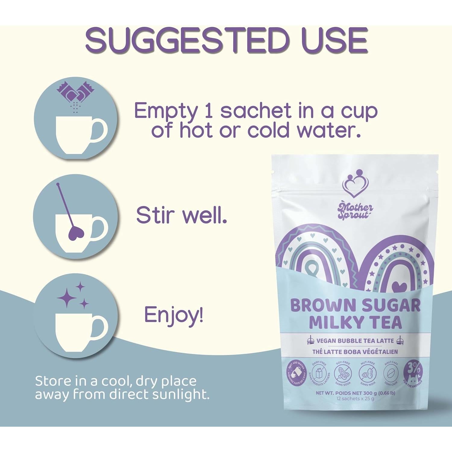 Bebida Vegana de Té con Leche Mother Sprout 12 Sobres Latte