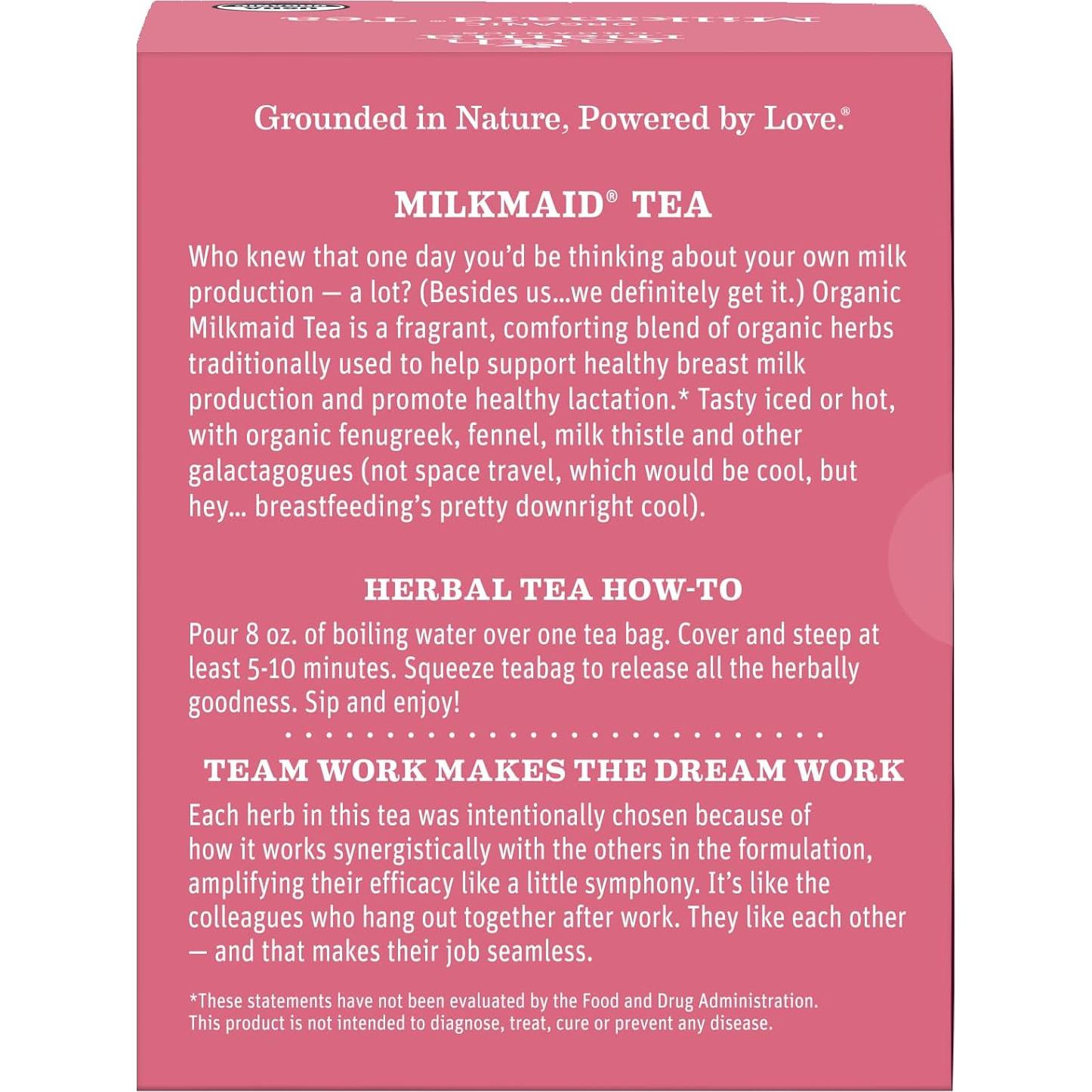 Té de Lactancia Orgánico Milkmaid Earth Mama - 16 Bolsitas x 3