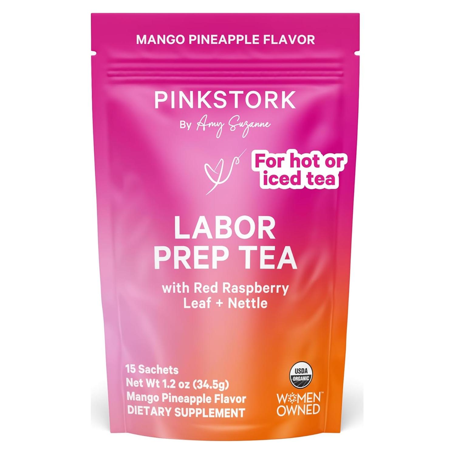 Té Orgánico de Preparación para el Trabajo Pink Stork - Mango Piña - 30 Tazas