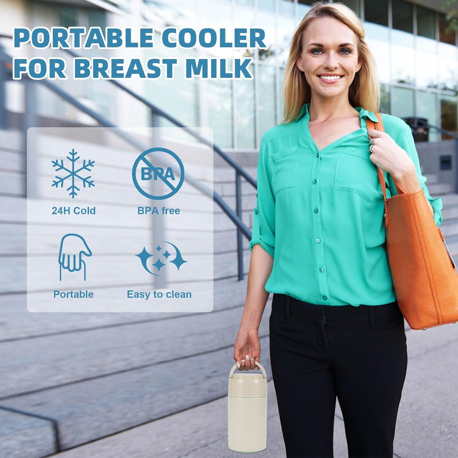 Enfriador de Leche Materna SINSUFUR Acero Inoxidable 1.18L Blanco