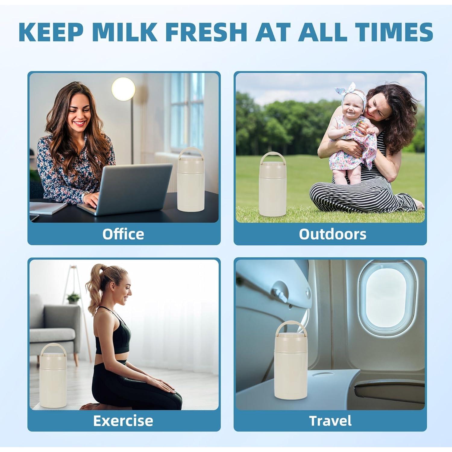 Enfriador de Leche Materna SINSUFUR Acero Inoxidable 1.18L Blanco