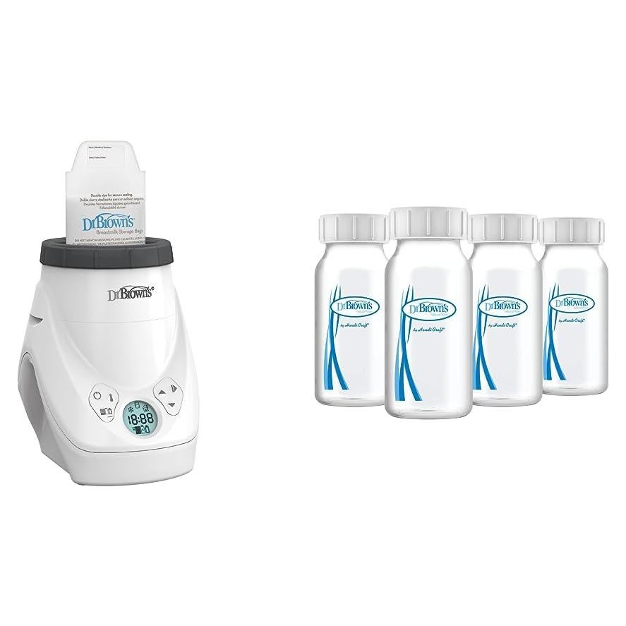 Calentador de Leche Materna Dr. Brown MilkSPA + 4 Botellas 120ml