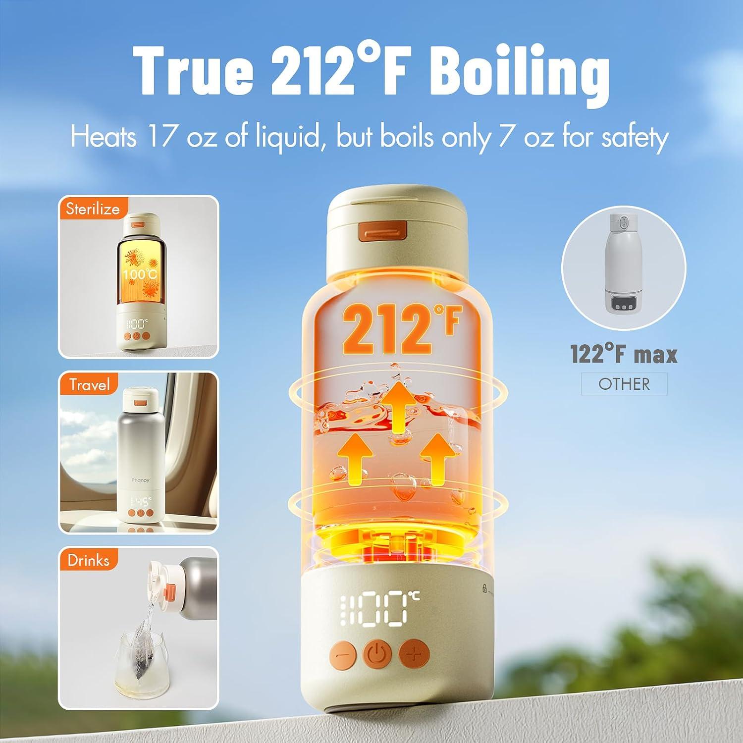 Calentador de Botellas Portátil Phanpy 100W - 500ml, Batería 10000mAh