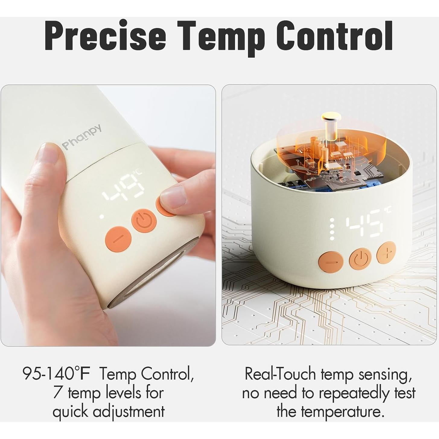 Calentador de Botellas Portátil Phanpy 100W - 500ml, Batería 10000mAh