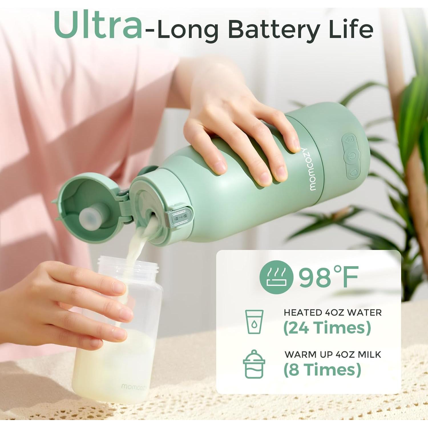 Calentador de Leche Portátil Momcozy 500ml + Cepillo de Limpieza