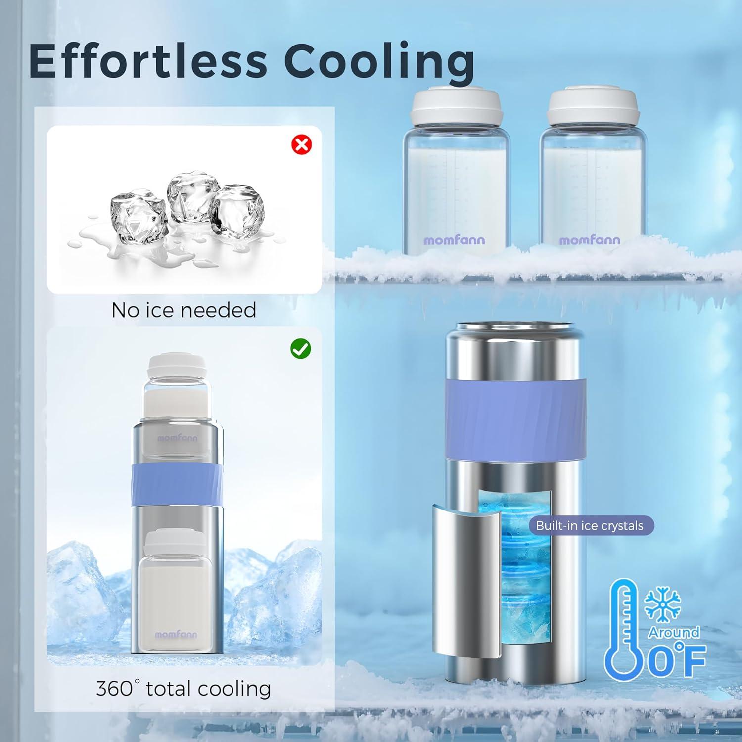 Enfriador de Leche Materna Portátil MOMFANN 20oz Acero Inoxidable