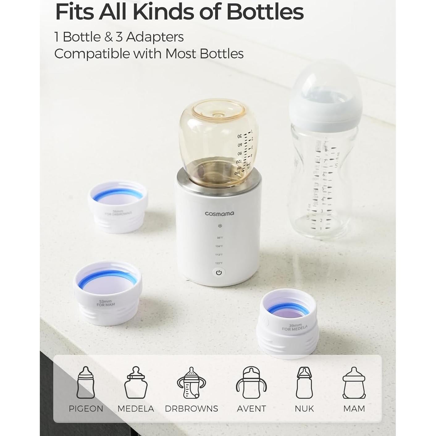 Calentador de Botellas Portátil Cosmama con Botella y Adaptadores