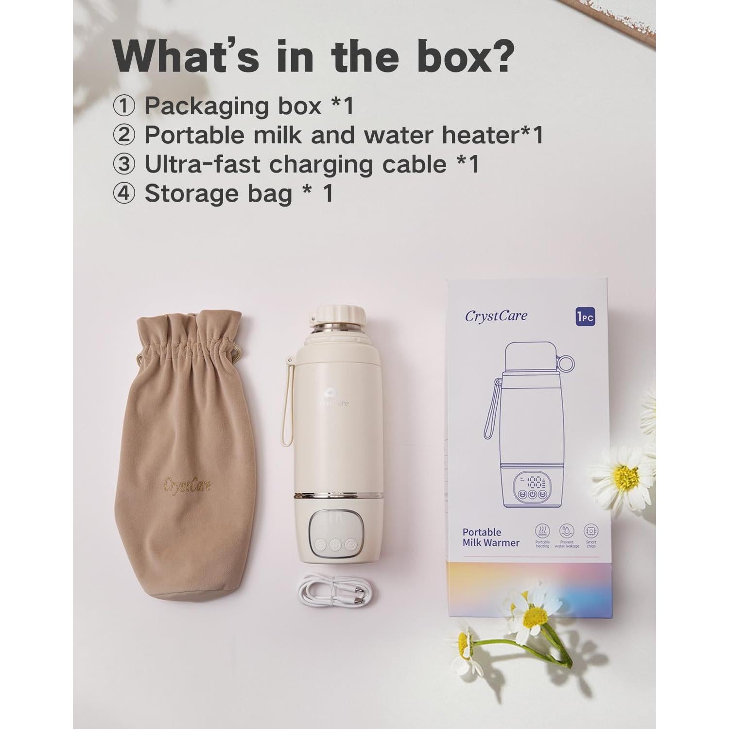 Calentador de Botellas Portátil Rápido 17oz Nubes Blancas