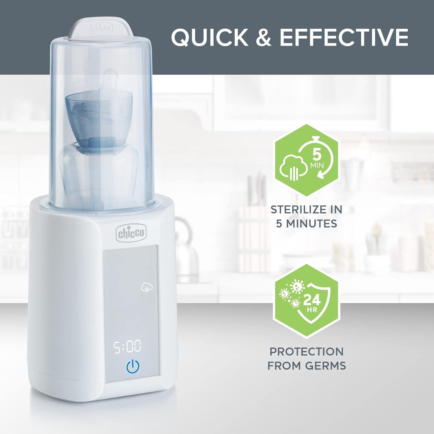 Calentador y Esterilizador Digital Chicco 2 en 1 para Biberones