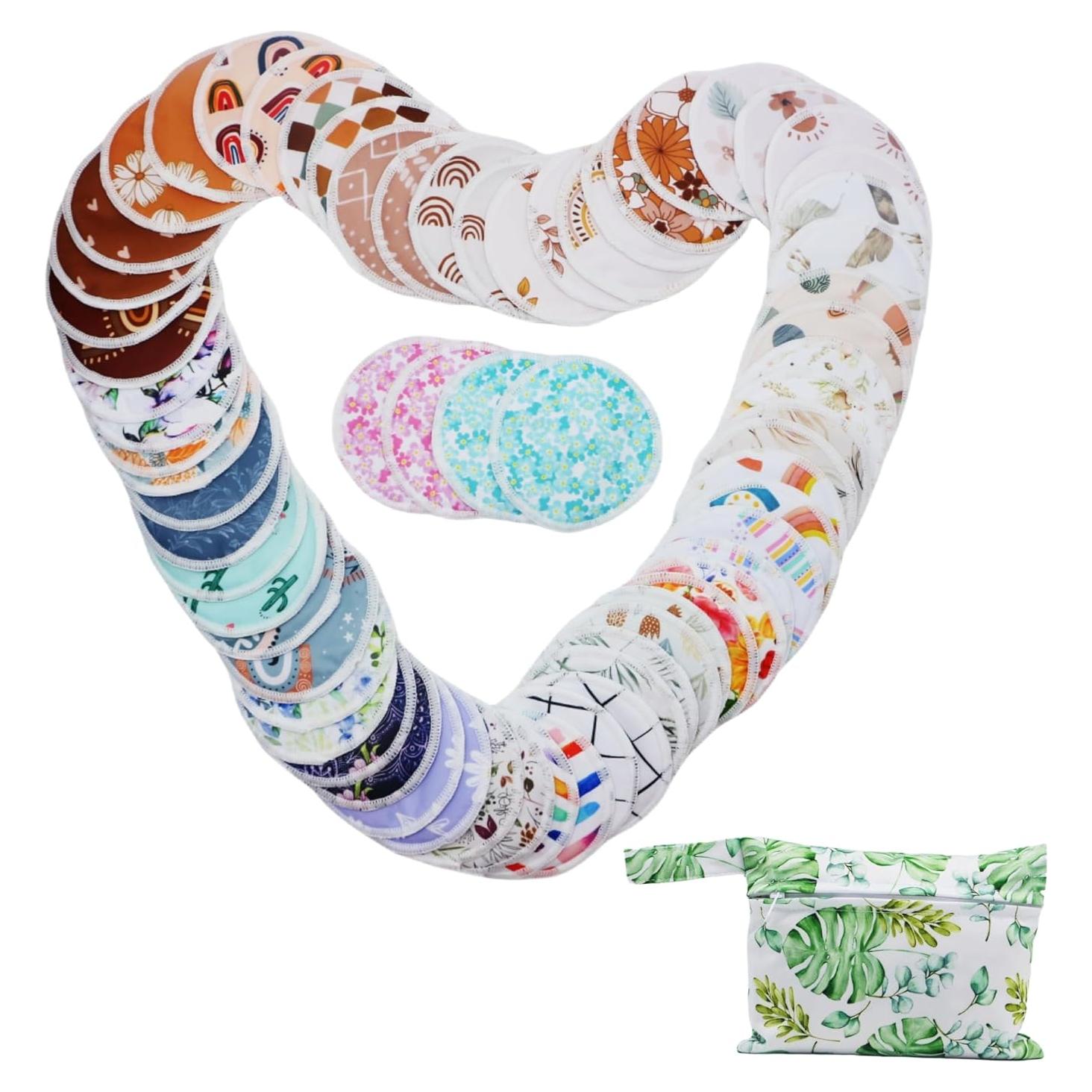 Almohadillas para el pecho reutilizables 8 pcs con bolsa