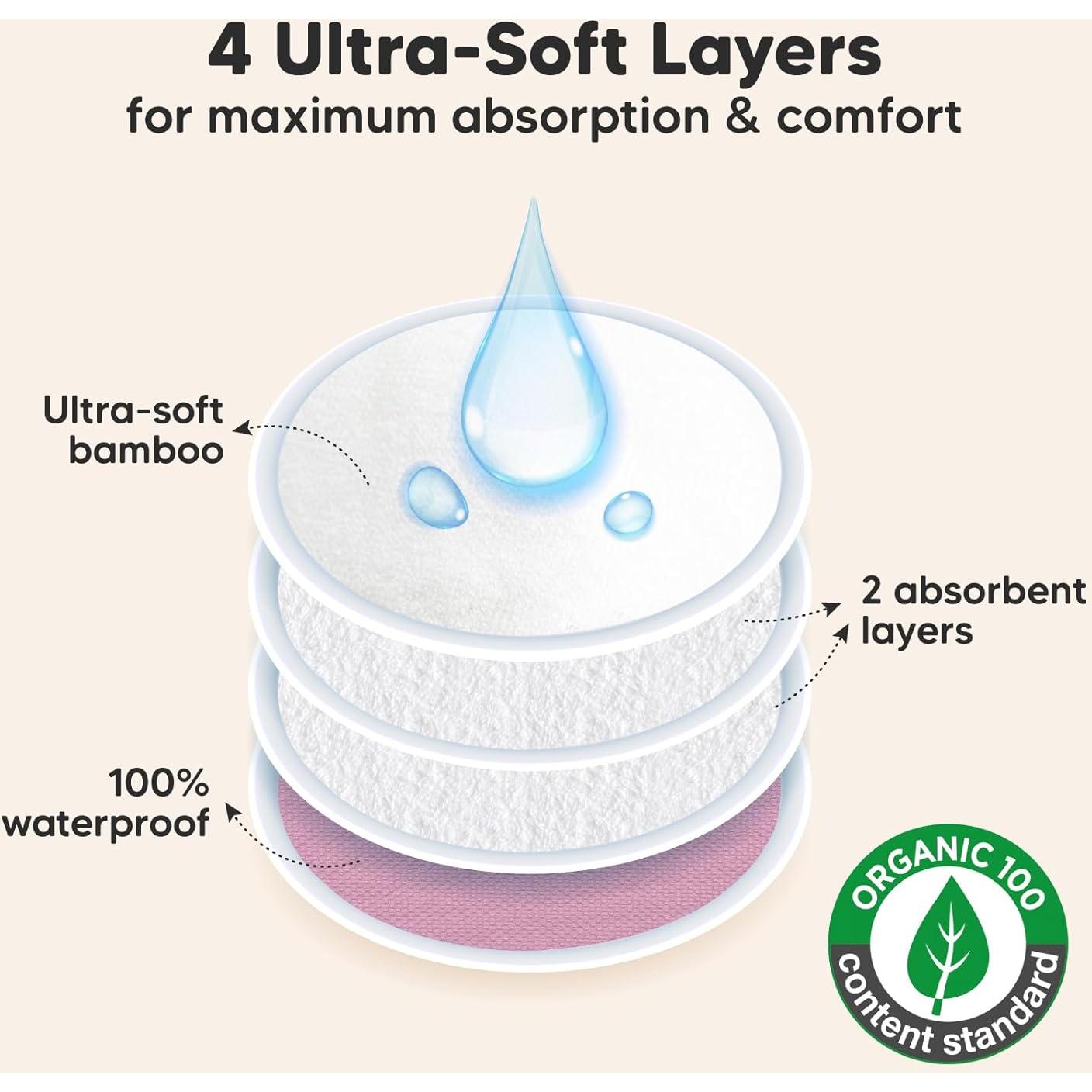 Almohadillas de Lactancia Reutilizables KeaBabies 14 Piezas M 9.9 cm