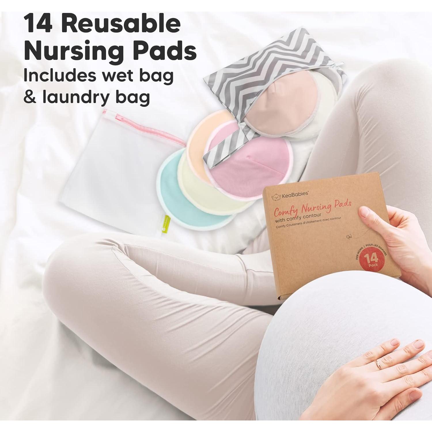 Almohadillas de Lactancia Reutilizables KeaBabies 14 Piezas M 9.9 cm
