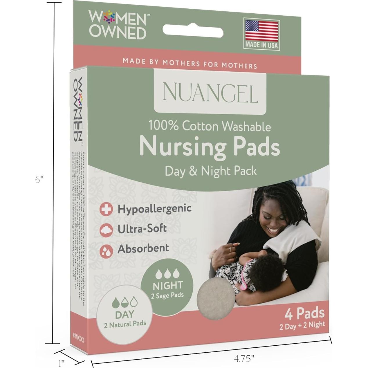 Almohadillas de Lactancia Reutilizables NuAngel - 4 Piezas