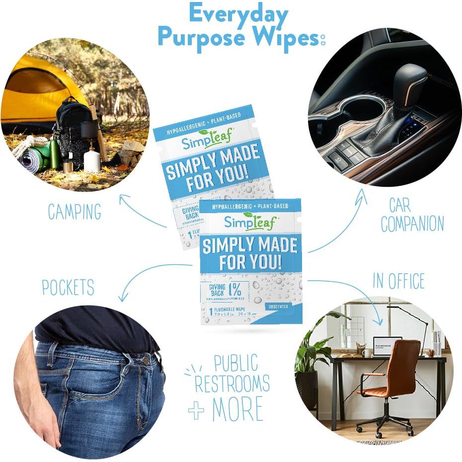 Toallitas Húmedas Desechables Simpleaf Aloe Vera 60 Cuentas