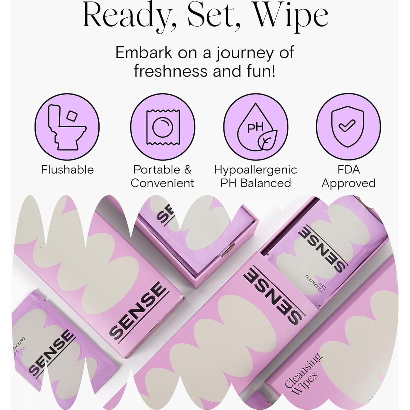 Toallitas Limpiadoras Femeninas Sense - Paquete de 12 Unidades