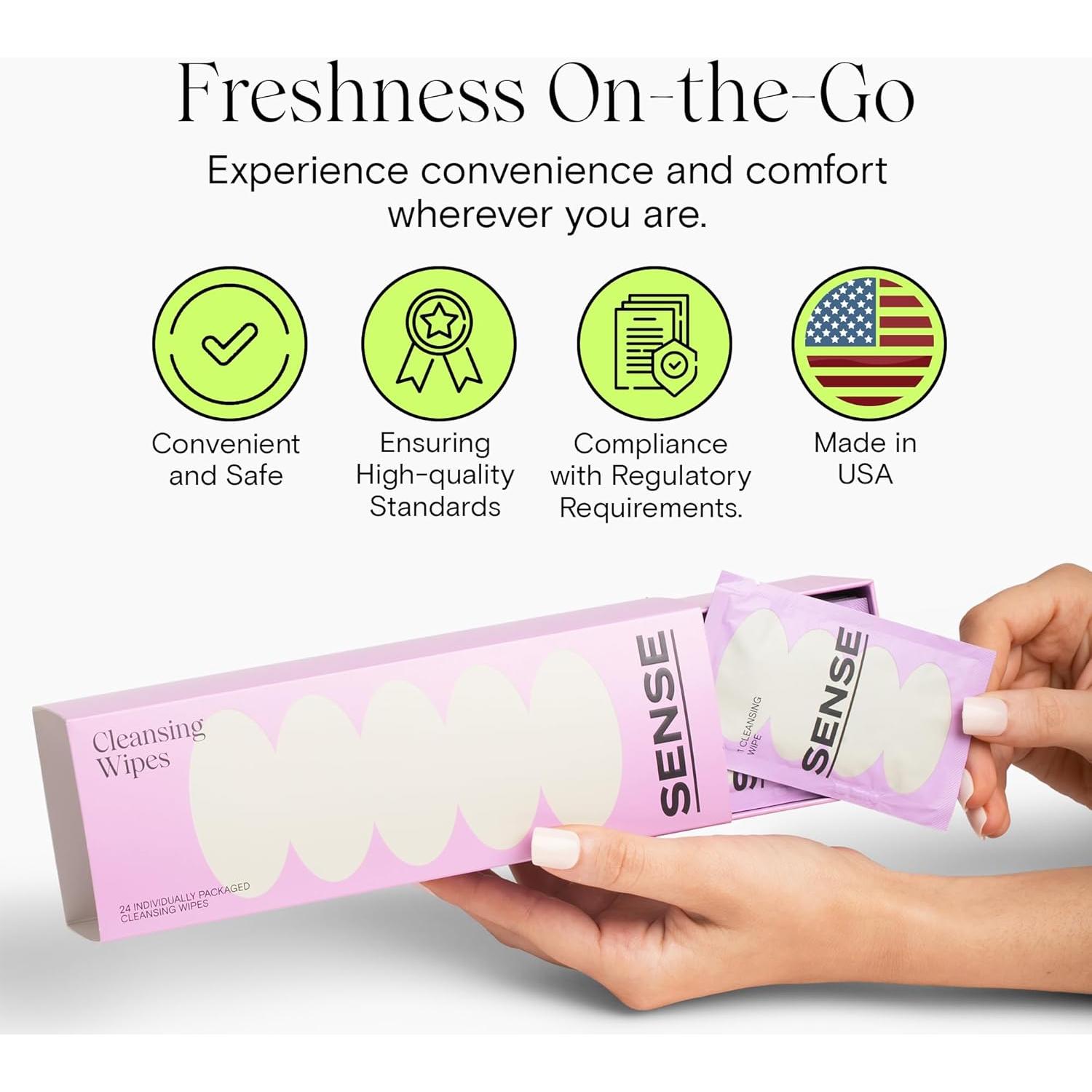Toallitas Limpiadoras Femeninas Sense - Paquete de 12 Unidades