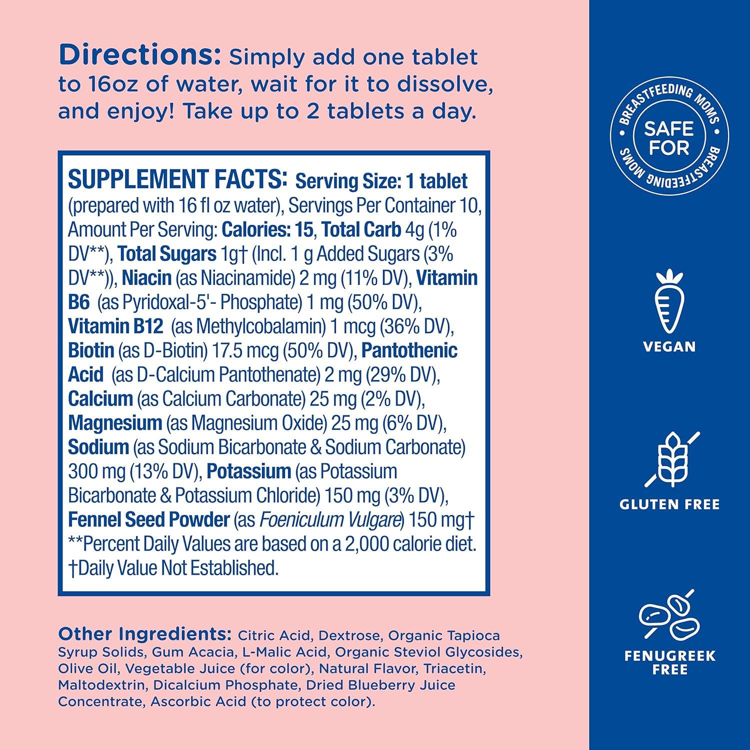 Tabletas de Hidratación Mommy's Bliss Berry Acai, 10 Unidades