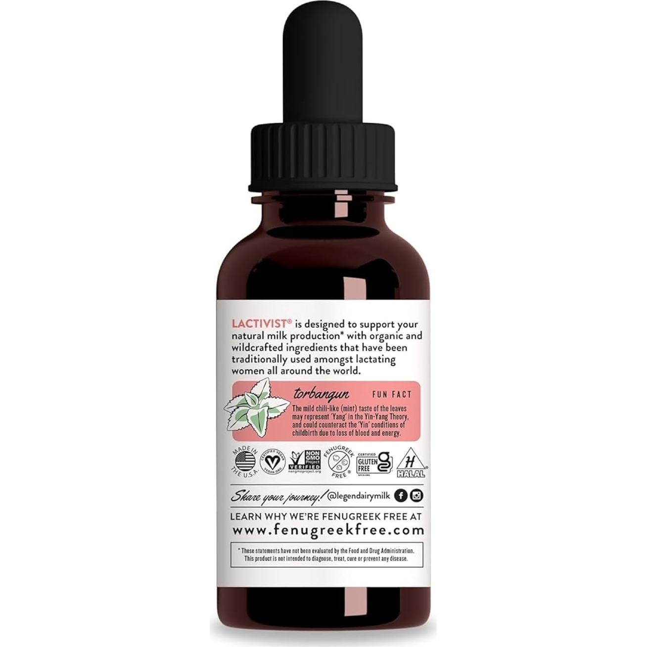 Suplemento Lactivist Legendairy Milk 59.15 ml Torbangun Orgánico