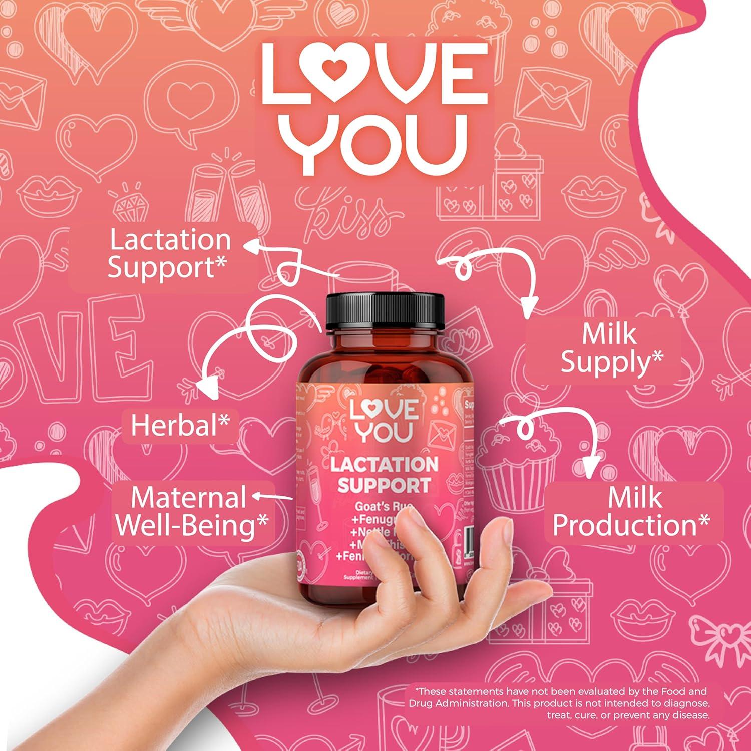 Suplemento Lactancia Love You - 2000 mg - 60 Cápsulas Veganas