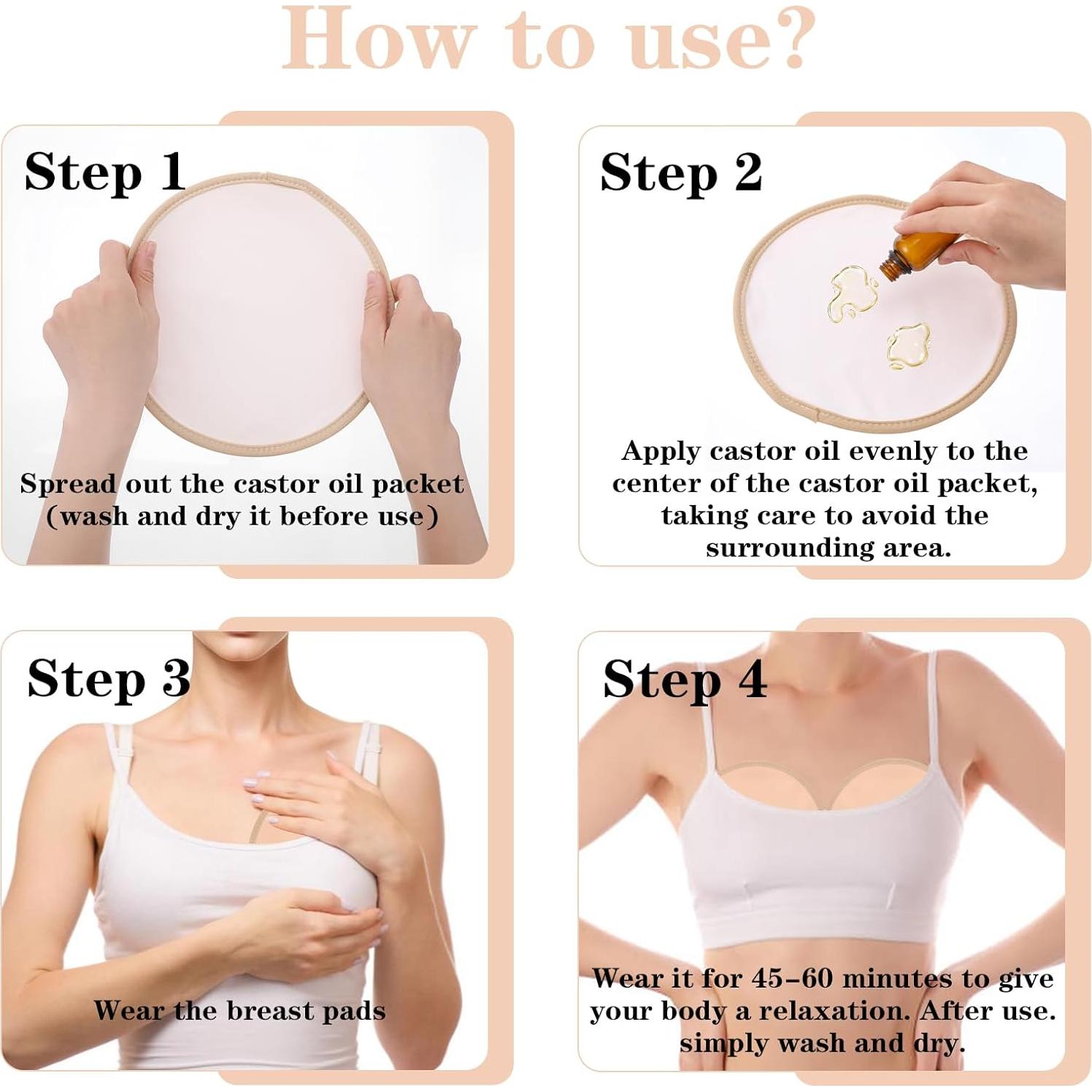 Paquete de 2 Almohadillas de Aceite de Ricino HJZHII 23.5cm