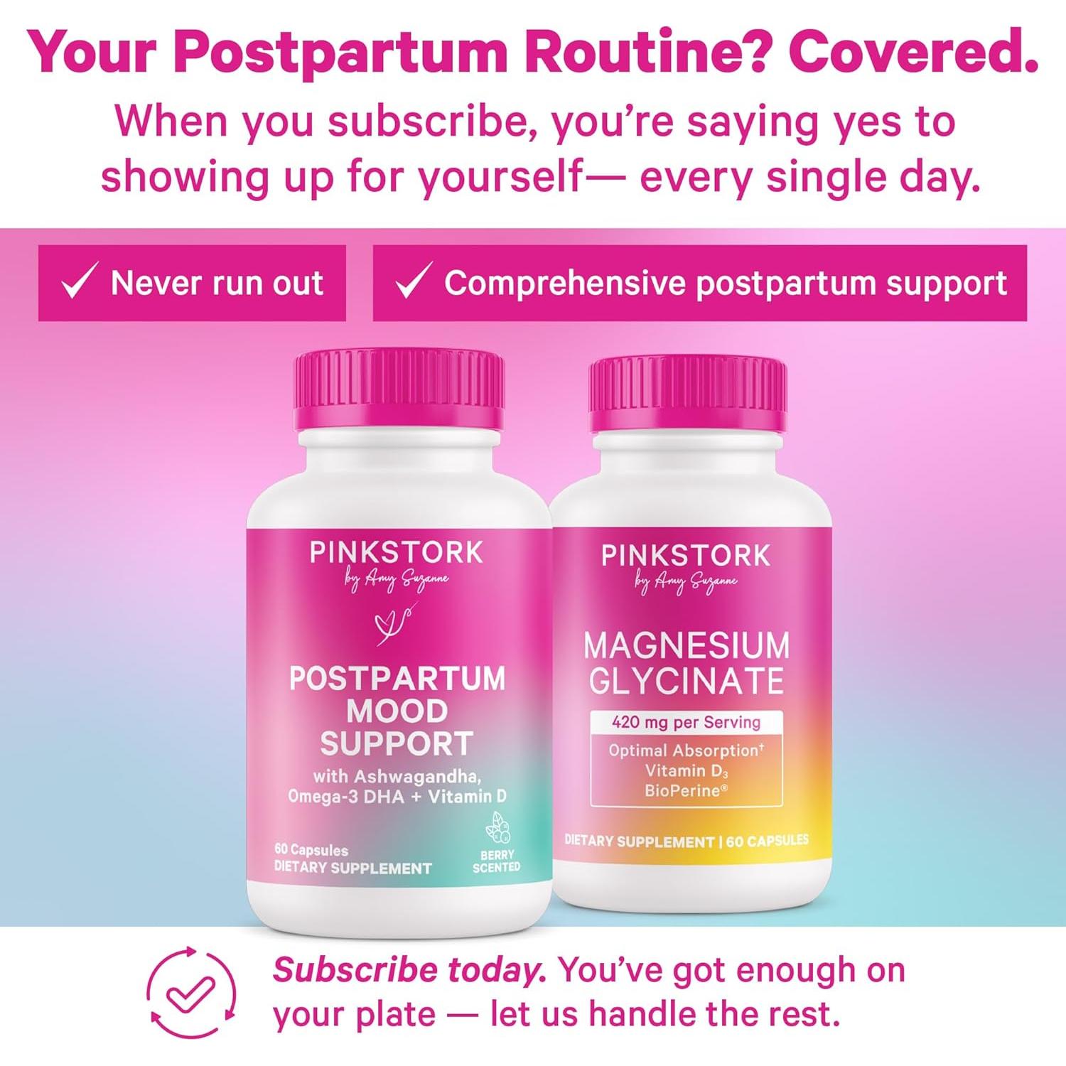 Suplemento Postparto Pink Stork 60 Cápsulas - Apoyo Emocional y Hormonal