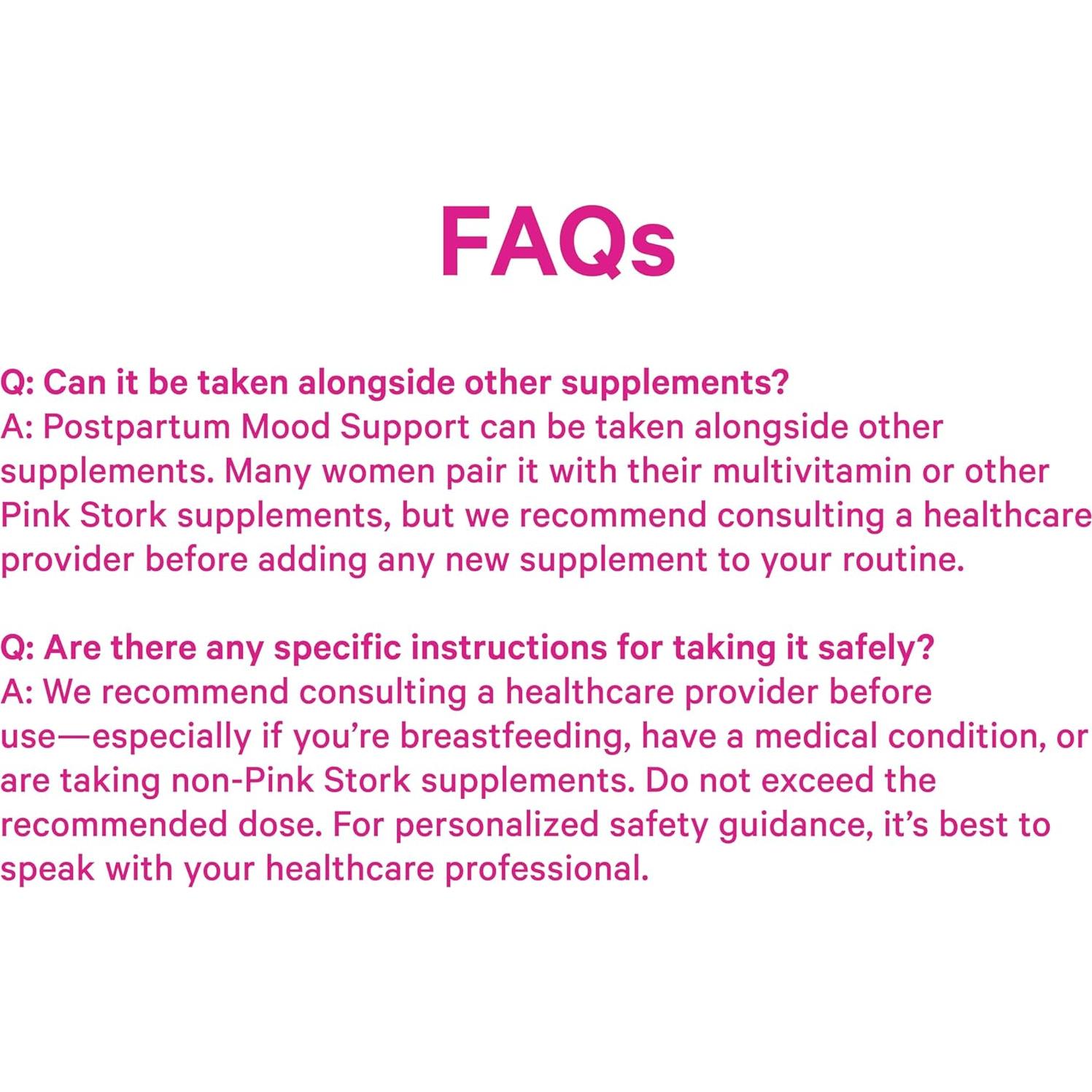 Suplemento Postparto Pink Stork 60 Cápsulas - Apoyo Emocional y Hormonal