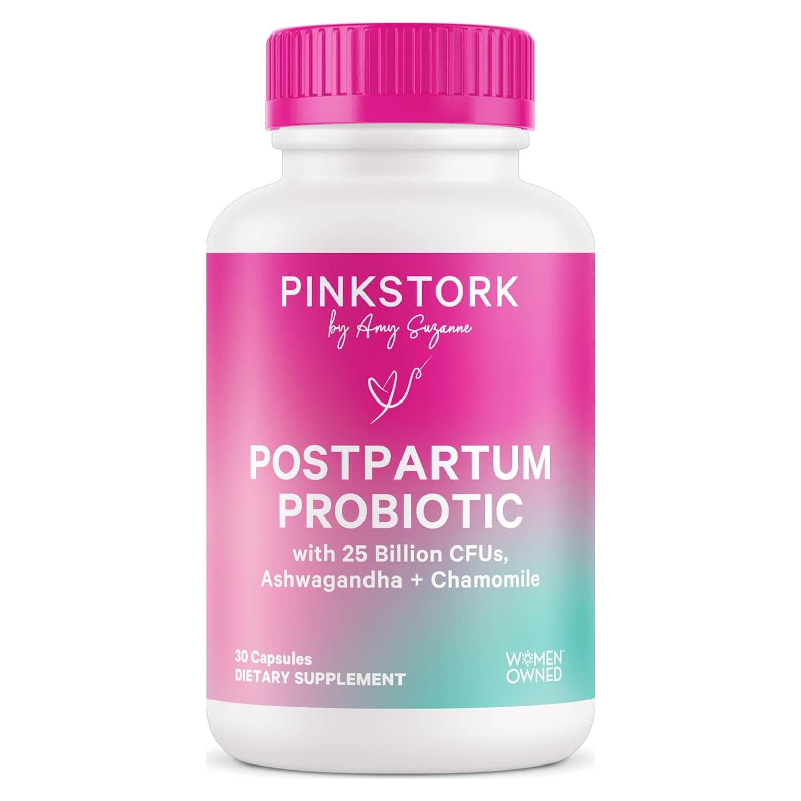 Probioticos Postnatales Pink Stork - 30 Cápsulas con Ashwagandha
