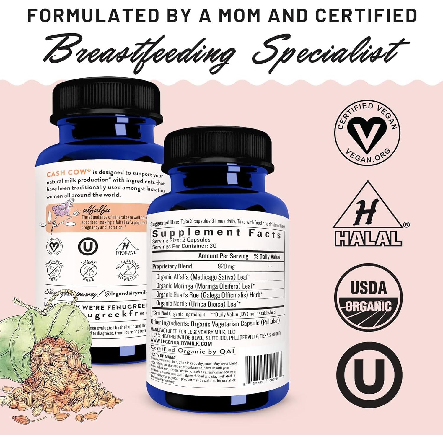 Suplemento de Lactancia Legendairy Milk Cash Cow y Lechita - 100% Natural