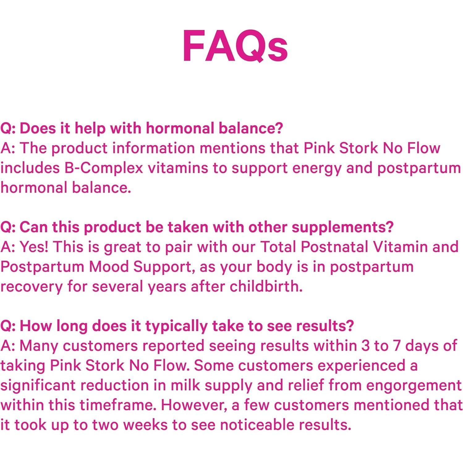 Pink Stork No Flow - Suplemento para Secar Leche Materna 60 Cápsulas