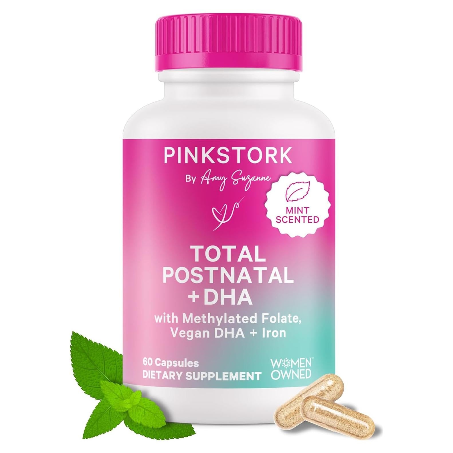 Vitaminas Postnatales Pink Stork - 60 Cápsulas con DHA y Hierro