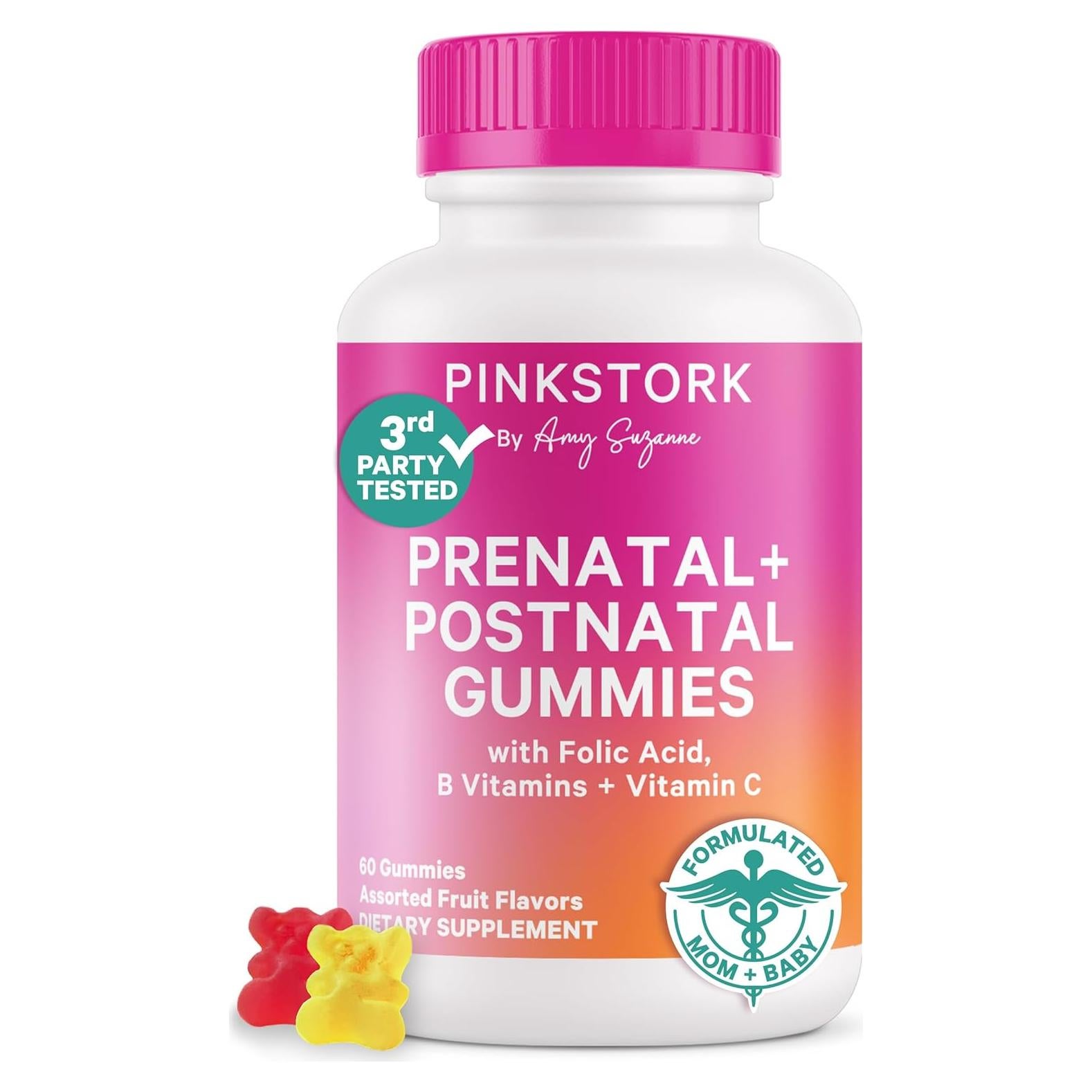 Gummy Vitaminas Prenatales y Postnatales Pink Stork - 60 Unidades
