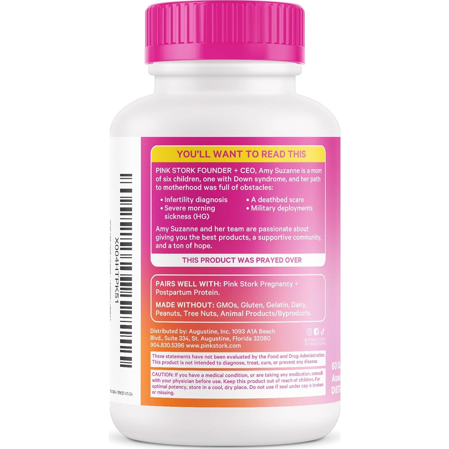 Gummy Vitaminas Prenatales y Postnatales Pink Stork - 60 Unidades