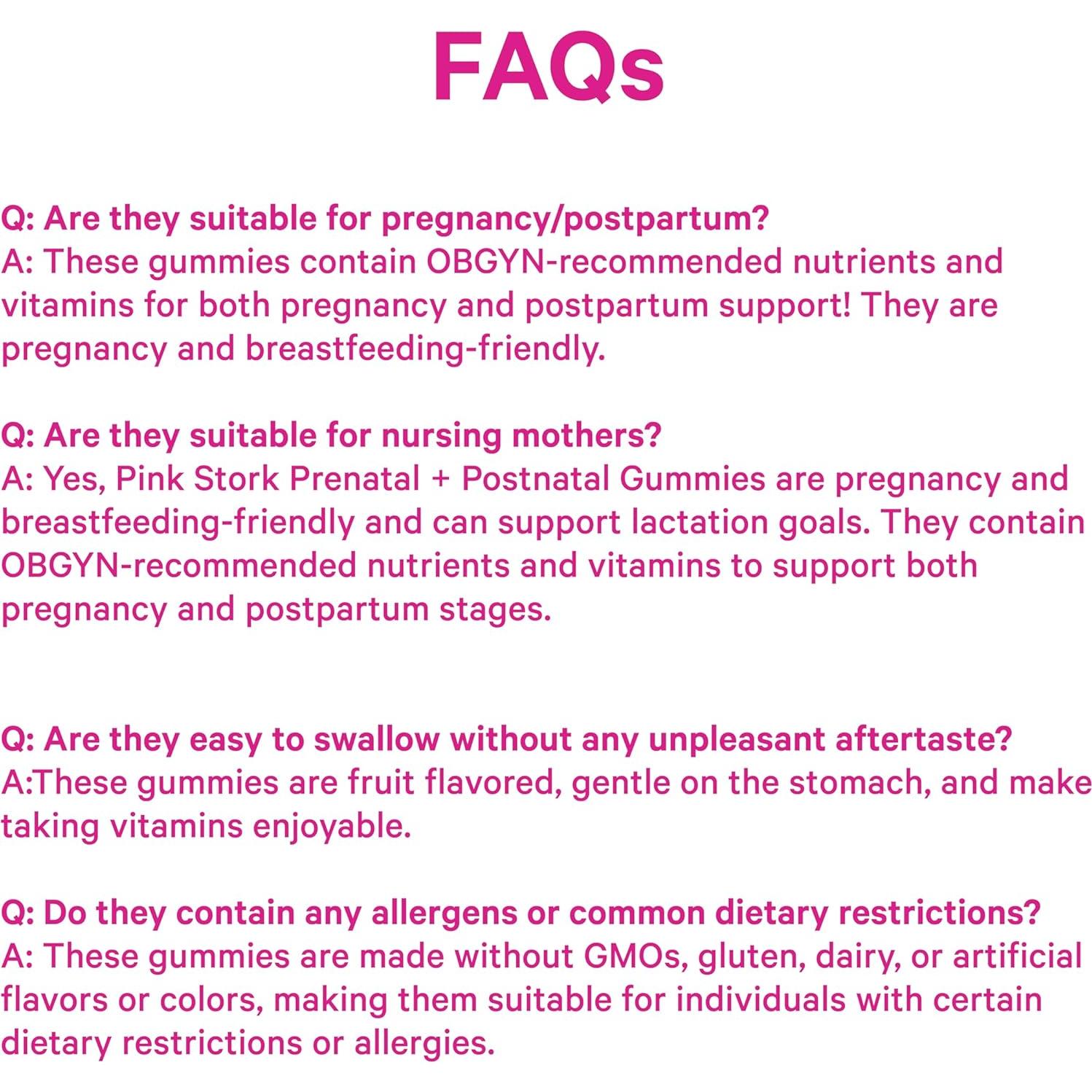 Gummy Vitaminas Prenatales y Postnatales Pink Stork - 60 Unidades