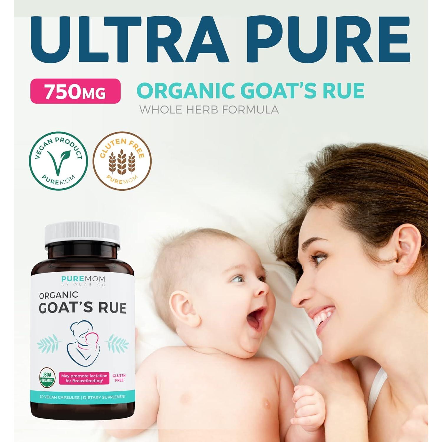 Rue de Cabra Orgánica Pure Co - Suplemento Lactancia 60 Cápsulas