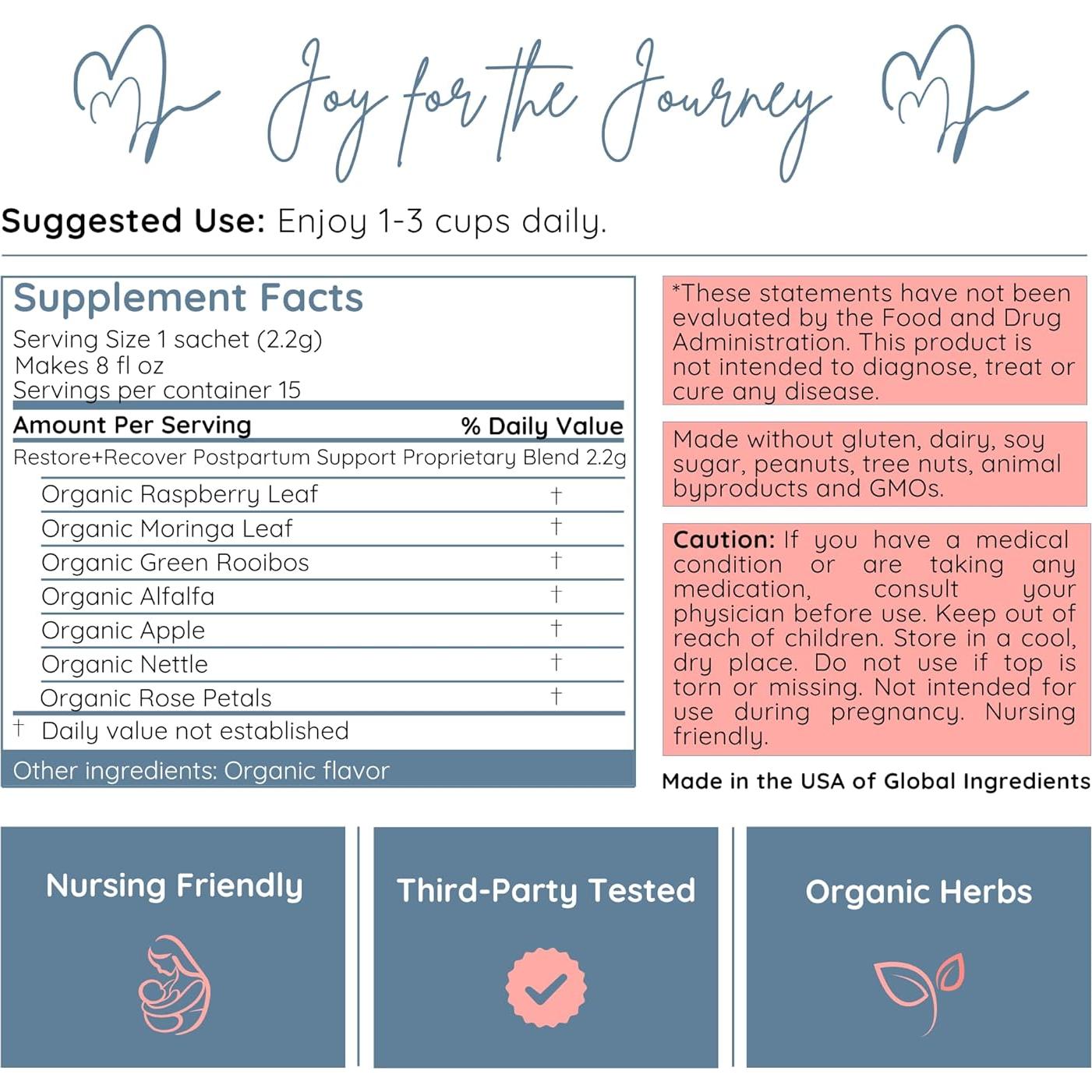 Té Herbal Postparto Momstead Restaurar y Recuperar 33g