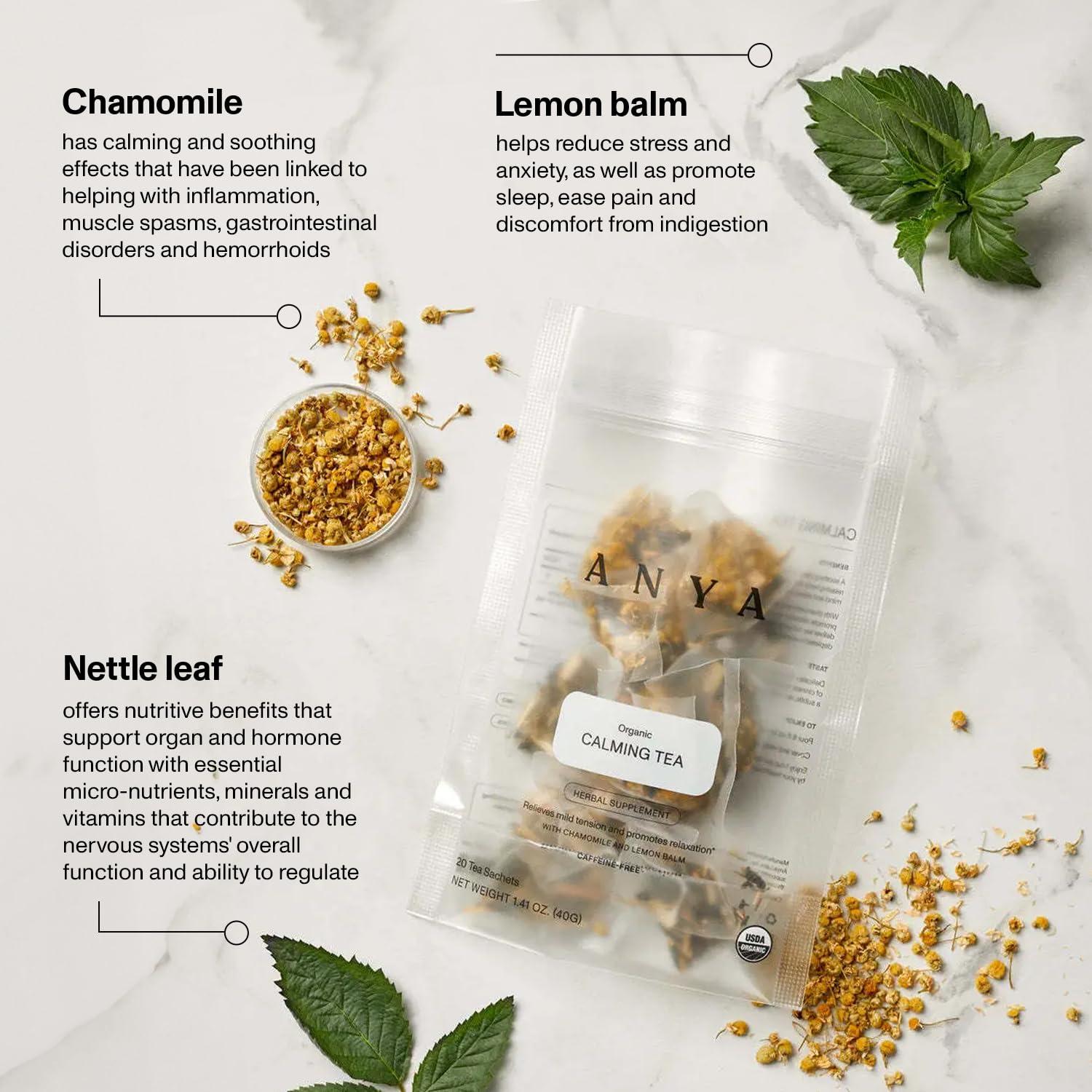 Té Calmante Anya 20 Bolsitas - Orgánico, Sin Gluten, Postparto