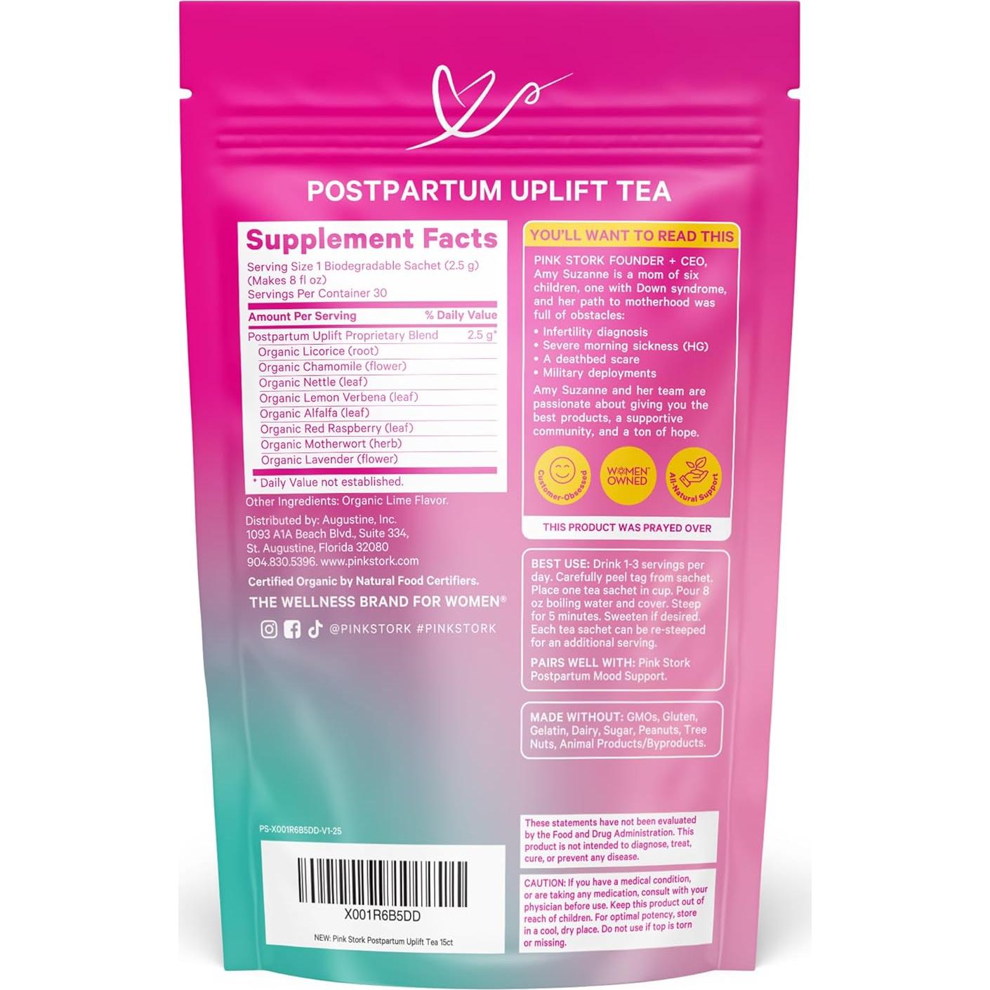 Té Postparto Pink Stork - Apoyo al Estado de Ánimo, 15 Bolsitas