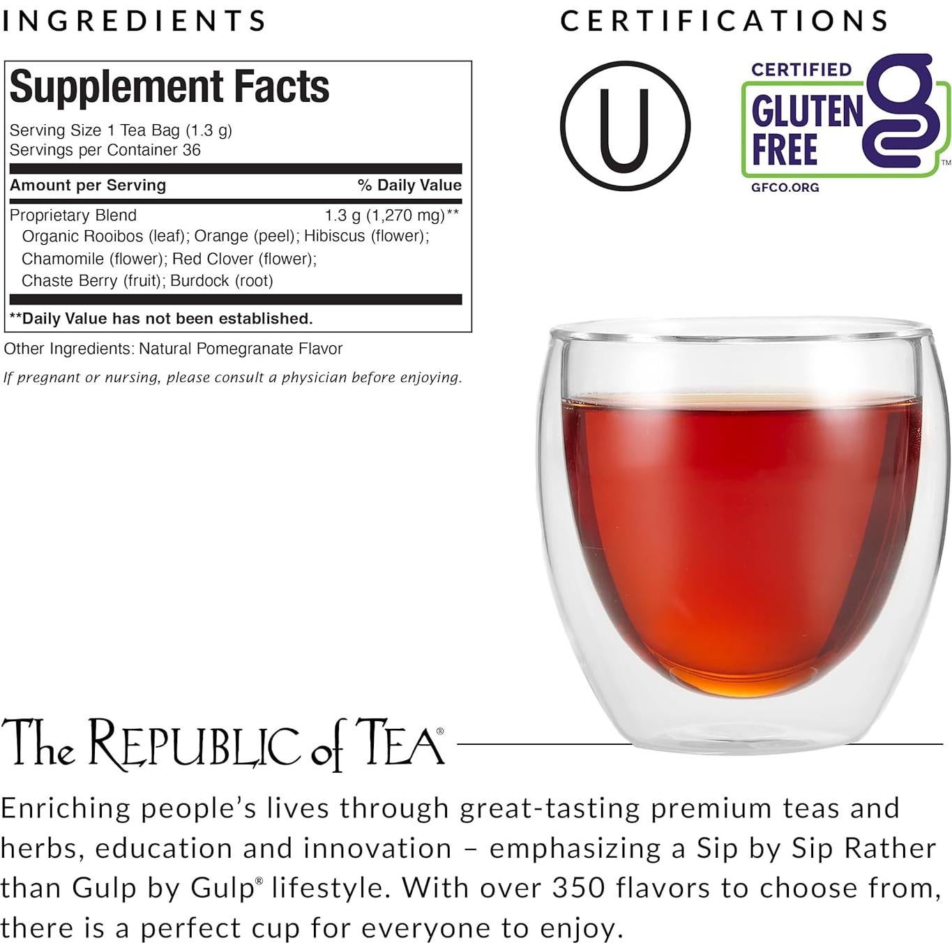 Té Herbal Get Gorgeous The Republic of Tea 36 Cuentos Detox