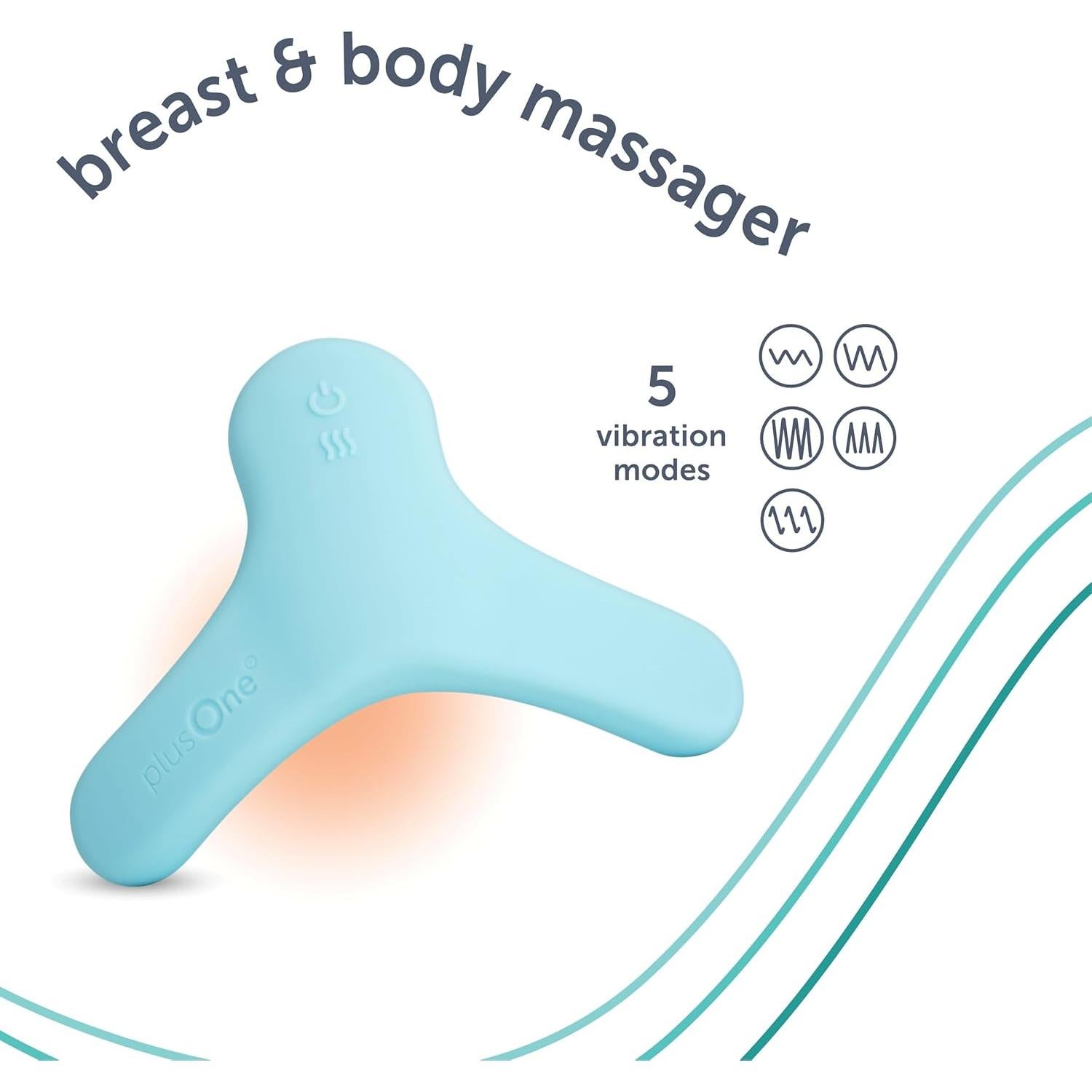 Masajeador de pecho y cuerpo PlusOne, 5 vibraciones, 3 calor
