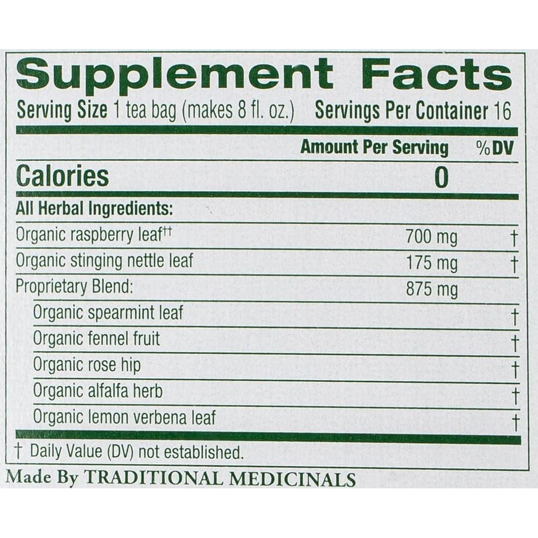 Té Orgánico para Embarazo Medicinales Tradicionales 16 bolsitas
