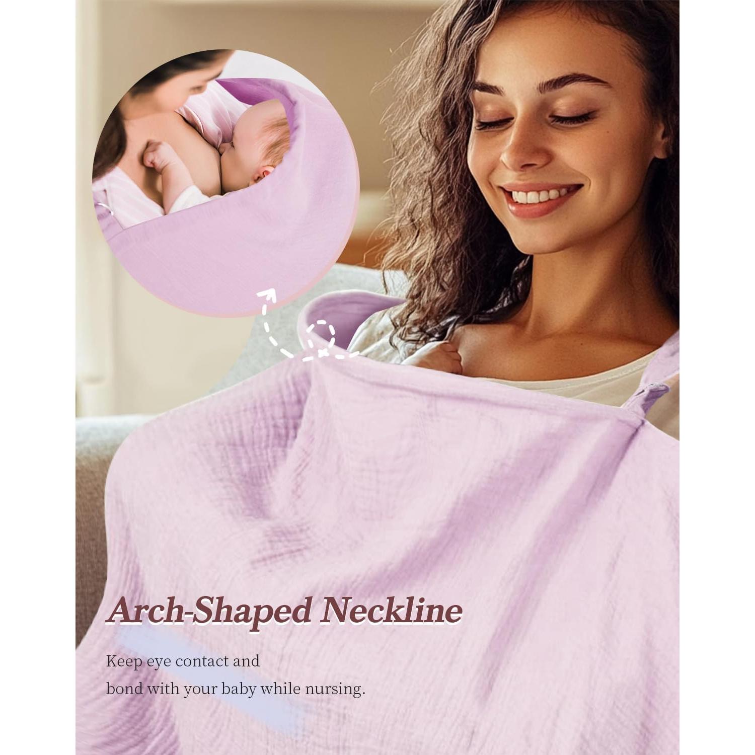 Cubierta de Lactancia Muselina 100% Algodón Rosa - Transpirable