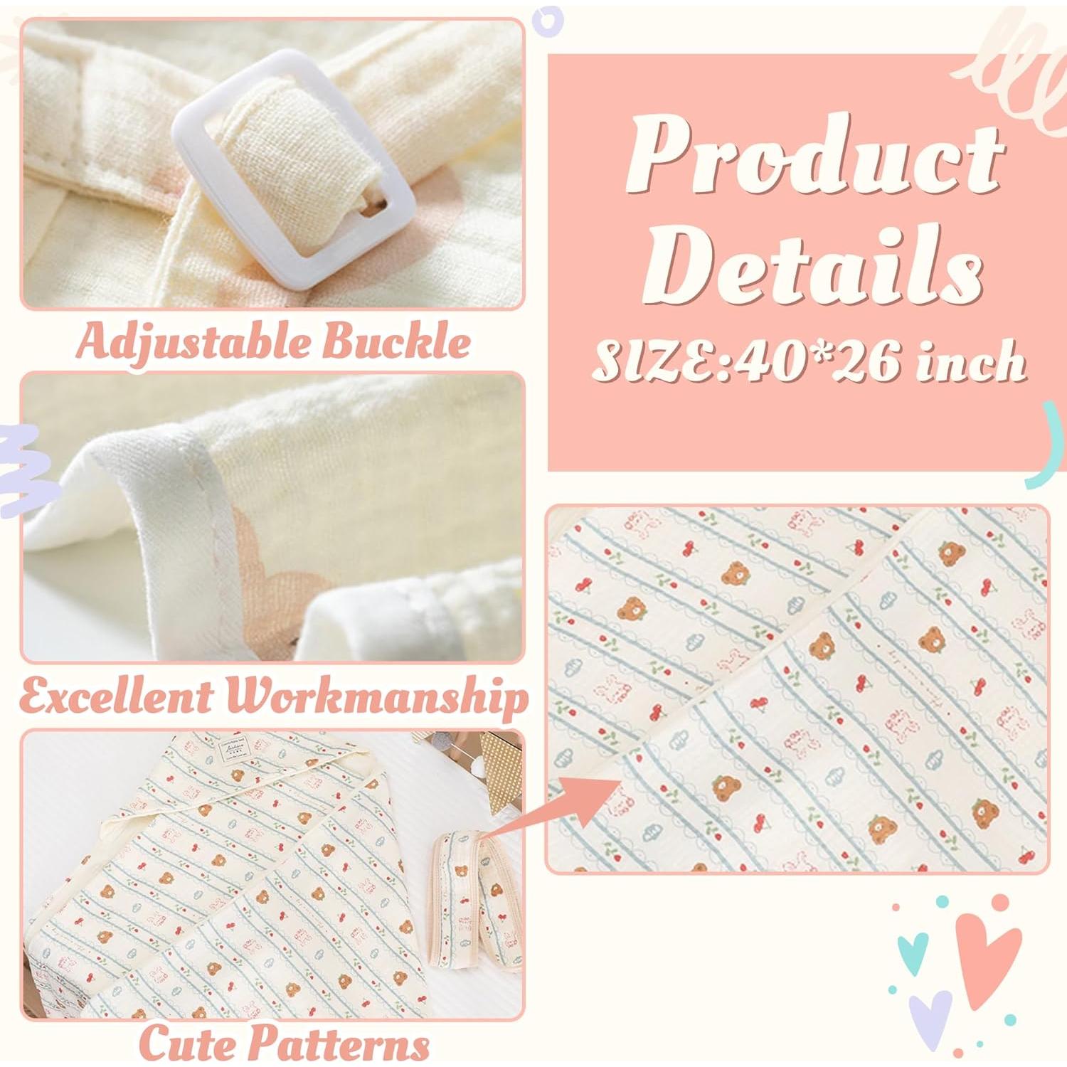 Cubierta de Lactancia 2Pcs ARefugen Algodón Transpirable 100x66cm