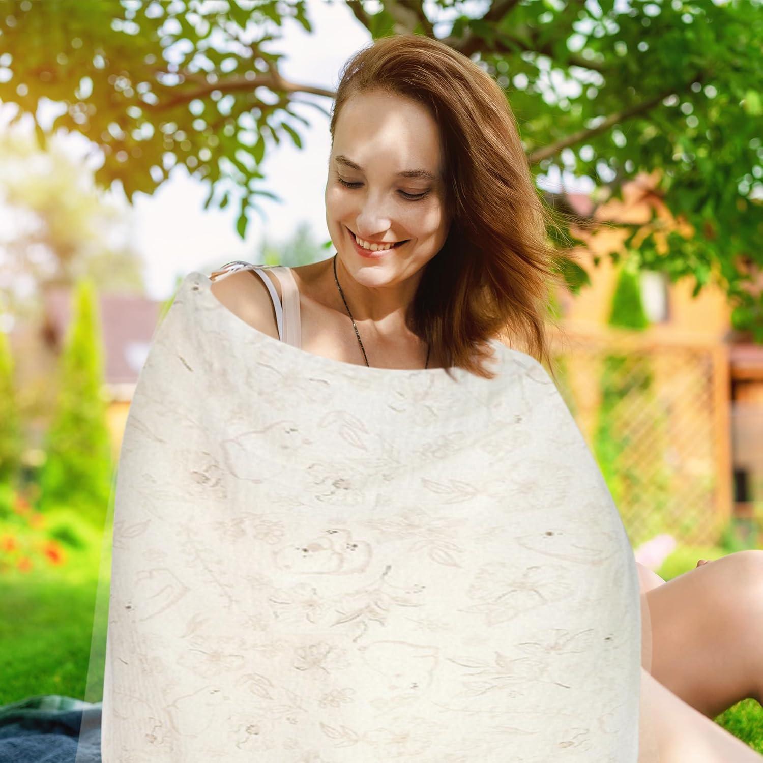 Cubierta de Lactancia 2Pcs ARefugen Algodón Transpirable 100x66cm